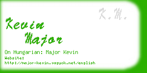 kevin major business card